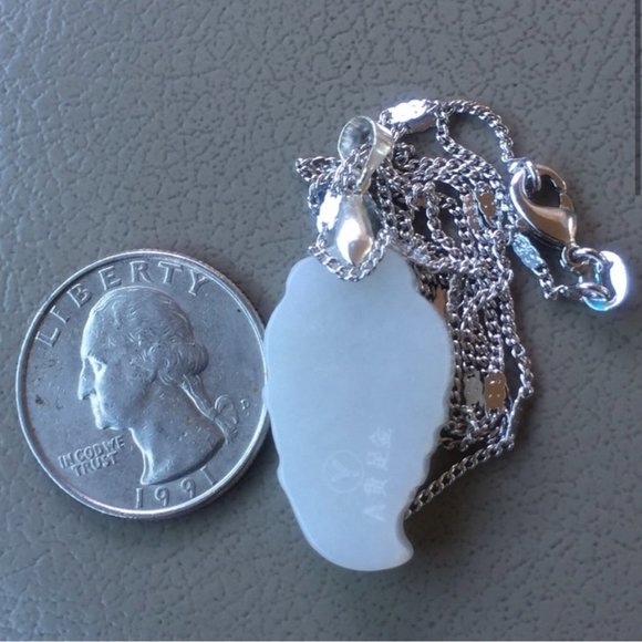 24k real gold Authentic type a jade leaf pendant necklace - Picture 5 of 5